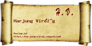 Harjung Virág névjegykártya